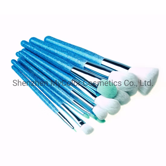 Luxury Glitter Makeup Brushes 12PCS Synthetic Hair Powder Blending Kabuki Eyeshadow Cosmetic Brush Set