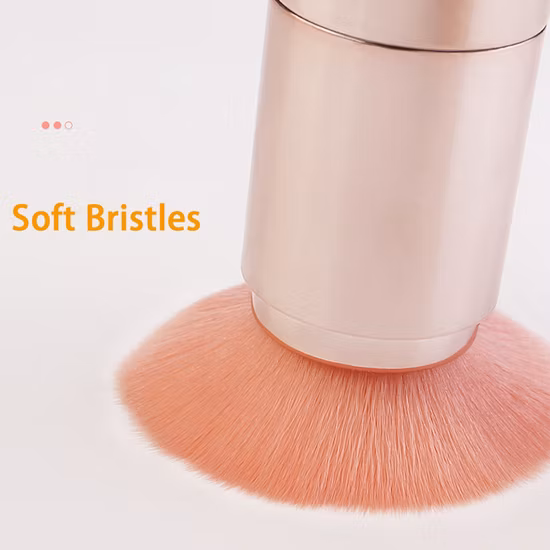 2021 New Styles Mini 5 in 1 Powder Makeup Brush Double Ended Multifunction Retractable Pink Rose Gold Makeup Brush Set