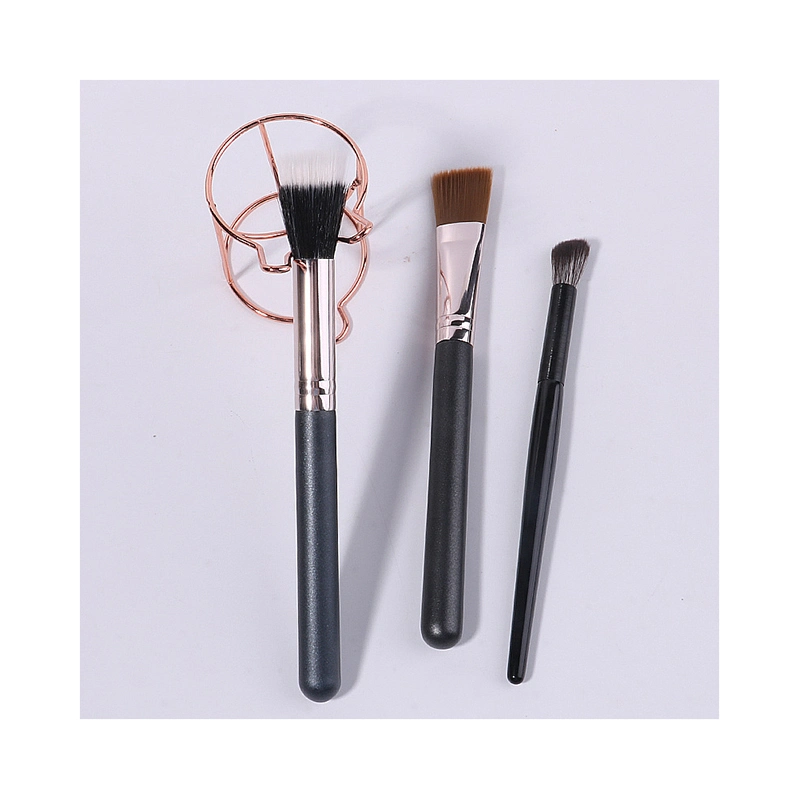 Brush Set Travel Hair Stippling Pocket Black Sanitizer Holder Ferrule Real Goat Packaging Eye Private Label 24 Makeup Brush