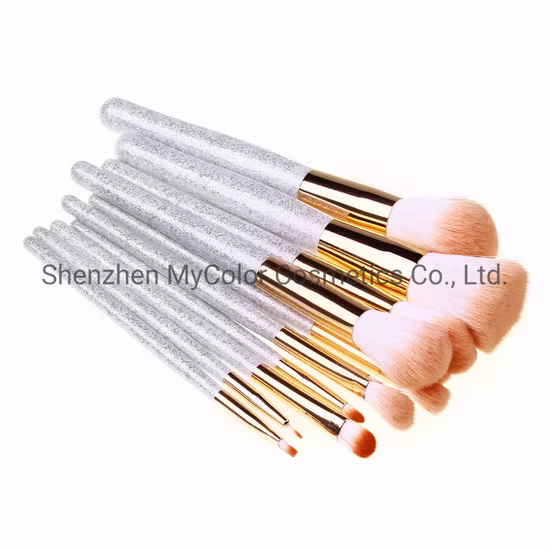 Luxury Glitter Makeup Brushes 12PCS Synthetic Hair Powder Blending Kabuki Eyeshadow Cosmetic Brush Set
