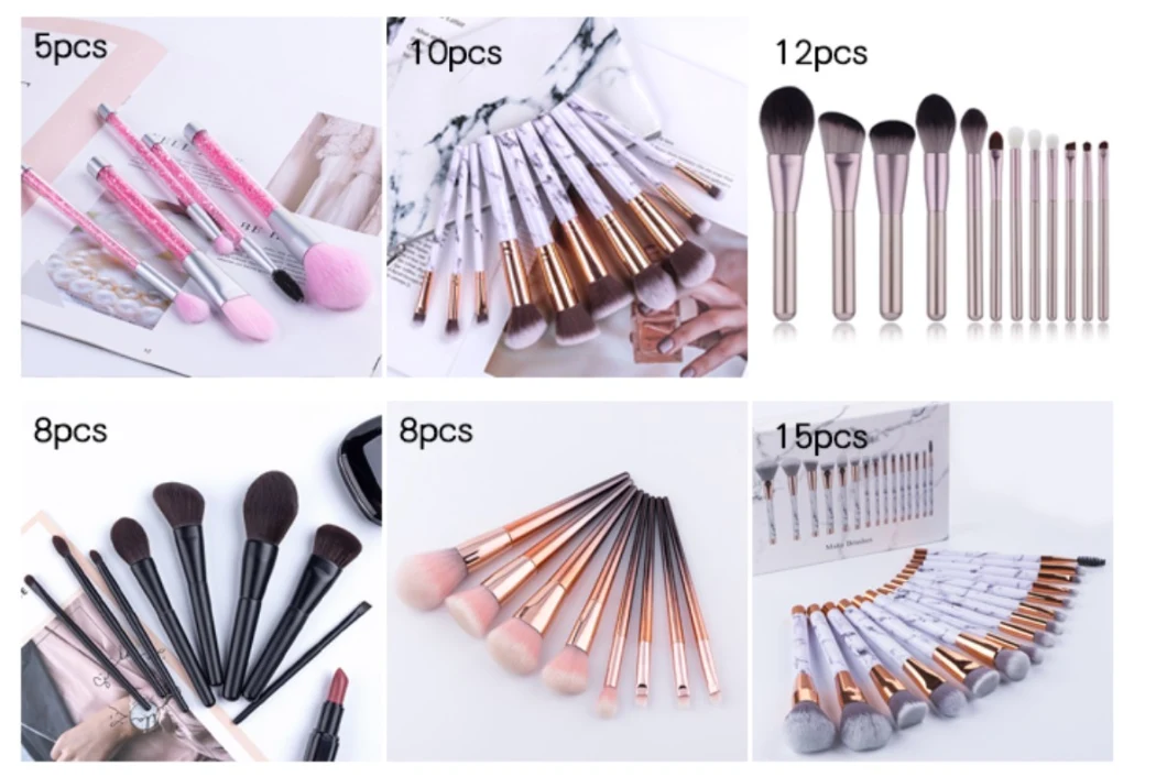 Professional Makeup Brushes Set 9PCS High-End Goat Hair Wood Handle Makeup Brushes with Shiny Leather PU Bag