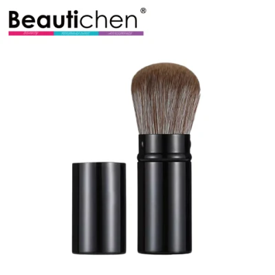Beautichen novo chega grande preto metal retrátil cosméticos kubuki pó escova inclinada luxo preto pincel de maquiagem em pó
